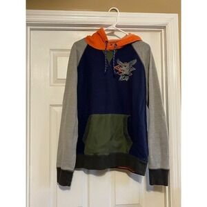 America Eagle Men's Hoodie Size Large, Navy, Gray, Orange Hoodie Mens Sz L,